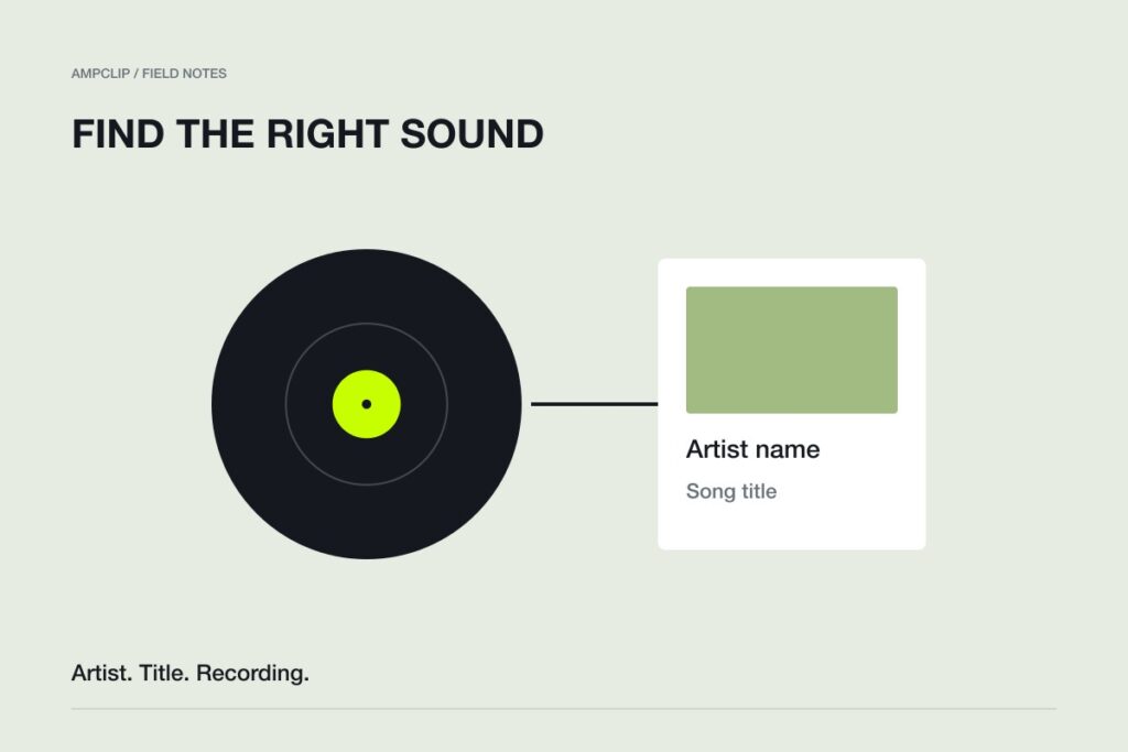 A music record linked to an illustrated TikTok sound card with artist and title fields.