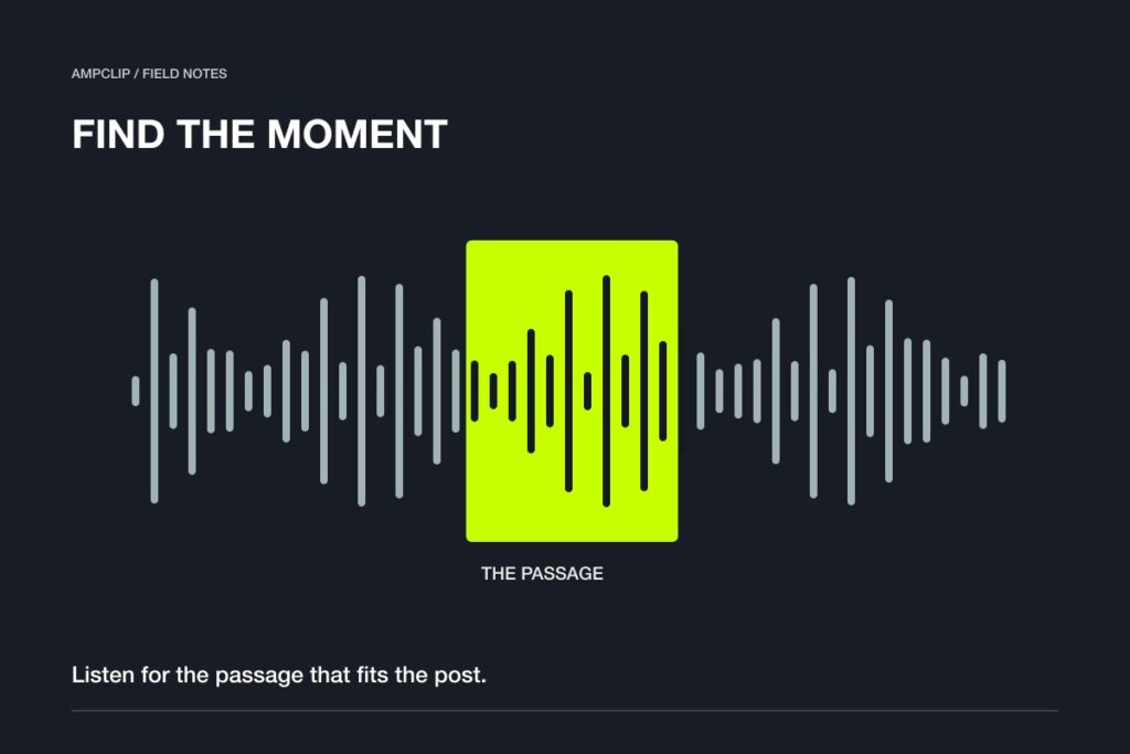 A selected passage highlighted in an illustrated song waveform.
